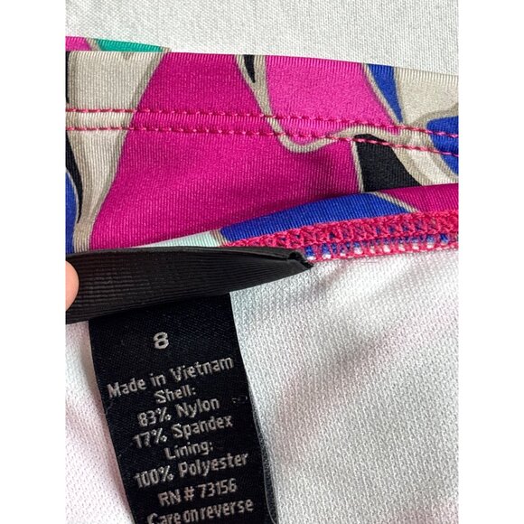 Apt. 9 Womens Swim Skirt Size 8 Abstract Multicolor Ruched Side Ties New - Picture 6 of 7